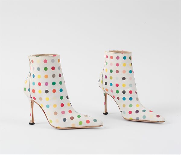 "Dot Boot", Damien Hirst (British, born Bristol, 1965), a,b) cotton, leather, British 