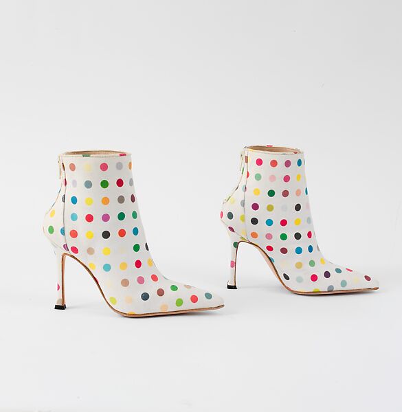 "Dot Boot", Damien Hirst (British, born Bristol, 1965), a,b) cotton, leather, British