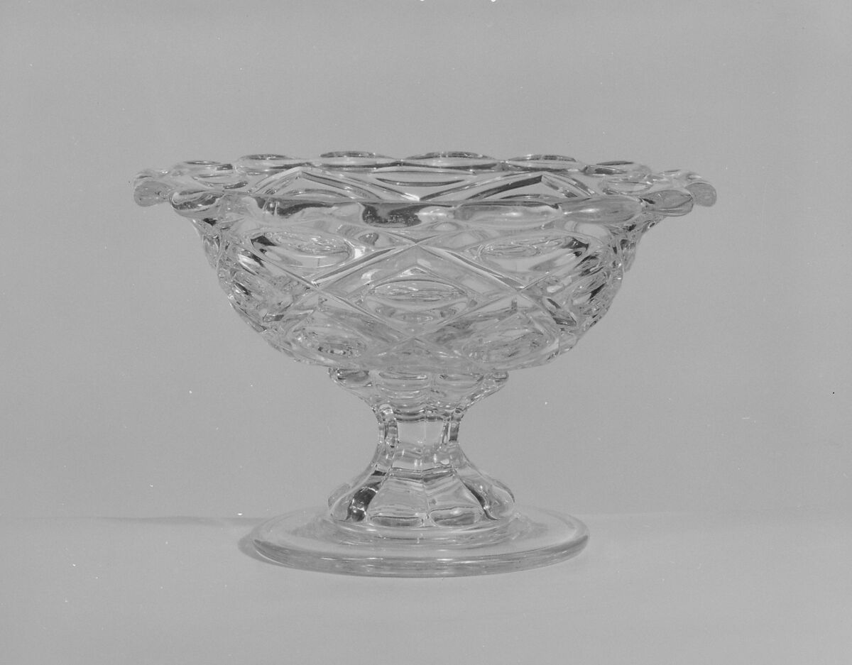 Footed Bowl, Pressed glass, American 