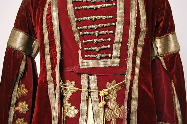 Ensemble, Silk, cotton, metal wrapped thread