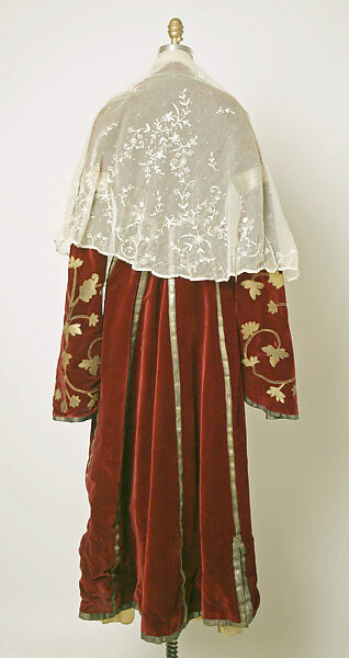 Ensemble, Silk, cotton, metal wrapped thread