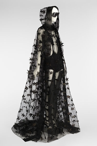 Ensemble, Rick Owens (American, born 1961), feather, silk, denim, leather, American