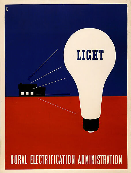 Rural Electrification Administration, Light, Lester Beall (American, Kansas City, Missouri 1903–1969 Brookfield, Connecticut), Screenprint 