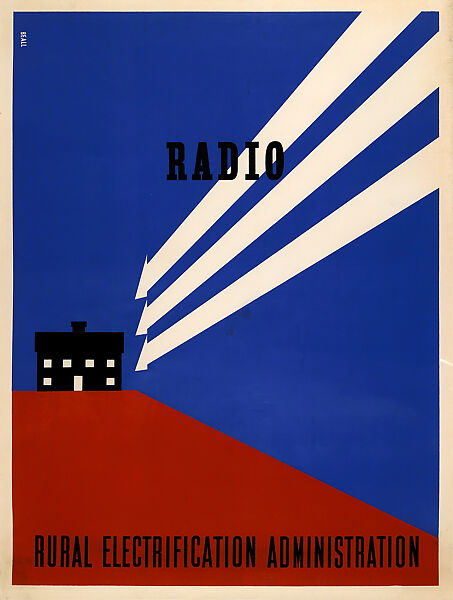 Rural Electrification Administration, Radio, Lester Beall (American, Kansas City, Missouri 1903–1969 Brookfield, Connecticut), Screenprint 