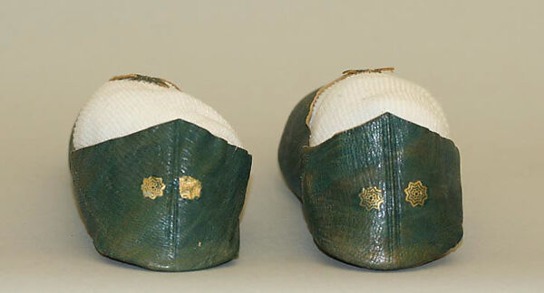 Slippers, Leather; stamped in gold