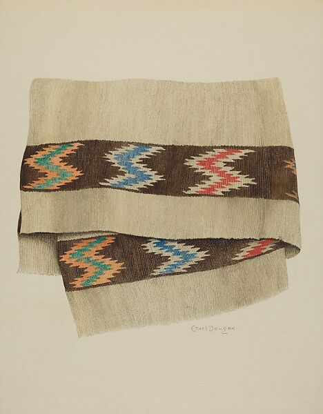 Blanket, Ethel Dougan (American, 1898–1976), Watercolor, graphite, and colored pencil on paperboard 