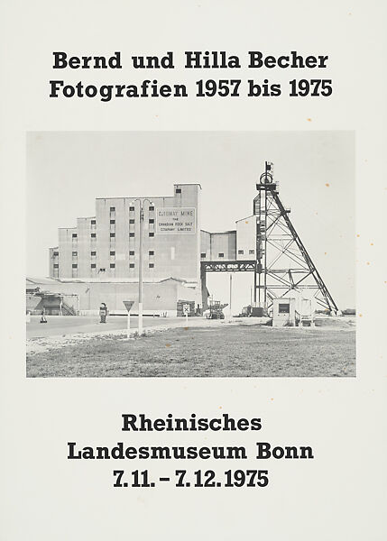 Bernd und Hilla Becher, Fotografien 1957 bis 1975, Rheinisches Landesmuseum Bonn, Germany, Bernd and Hilla Becher (German, active 1959–2007), Photomechanical reproduction 