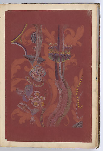 Scrapbook with Textile Designs on Colored Papers