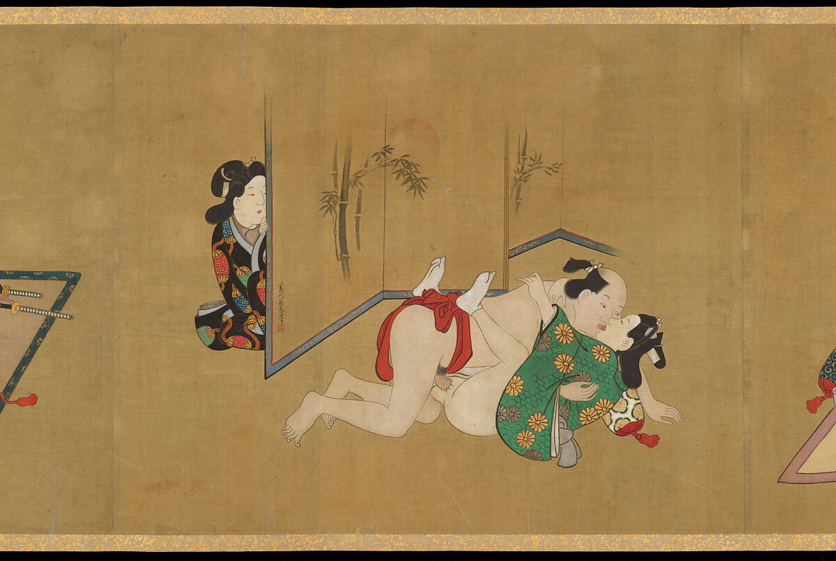 Handscroll of Ten Homoerotic (Nanshoku) Scenes, Miyagawa Chōshun 宮川長春 (Japanese, 1683–1753), Handscroll; ink and colors on silk, Japan