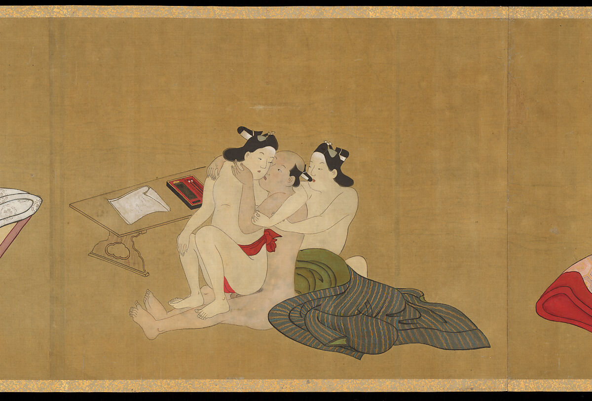 Handscroll of Ten Homoerotic (Nanshoku) Scenes, Miyagawa Chōshun 宮川長春 (Japanese, 1683–1753), Handscroll; ink and colors on silk, Japan