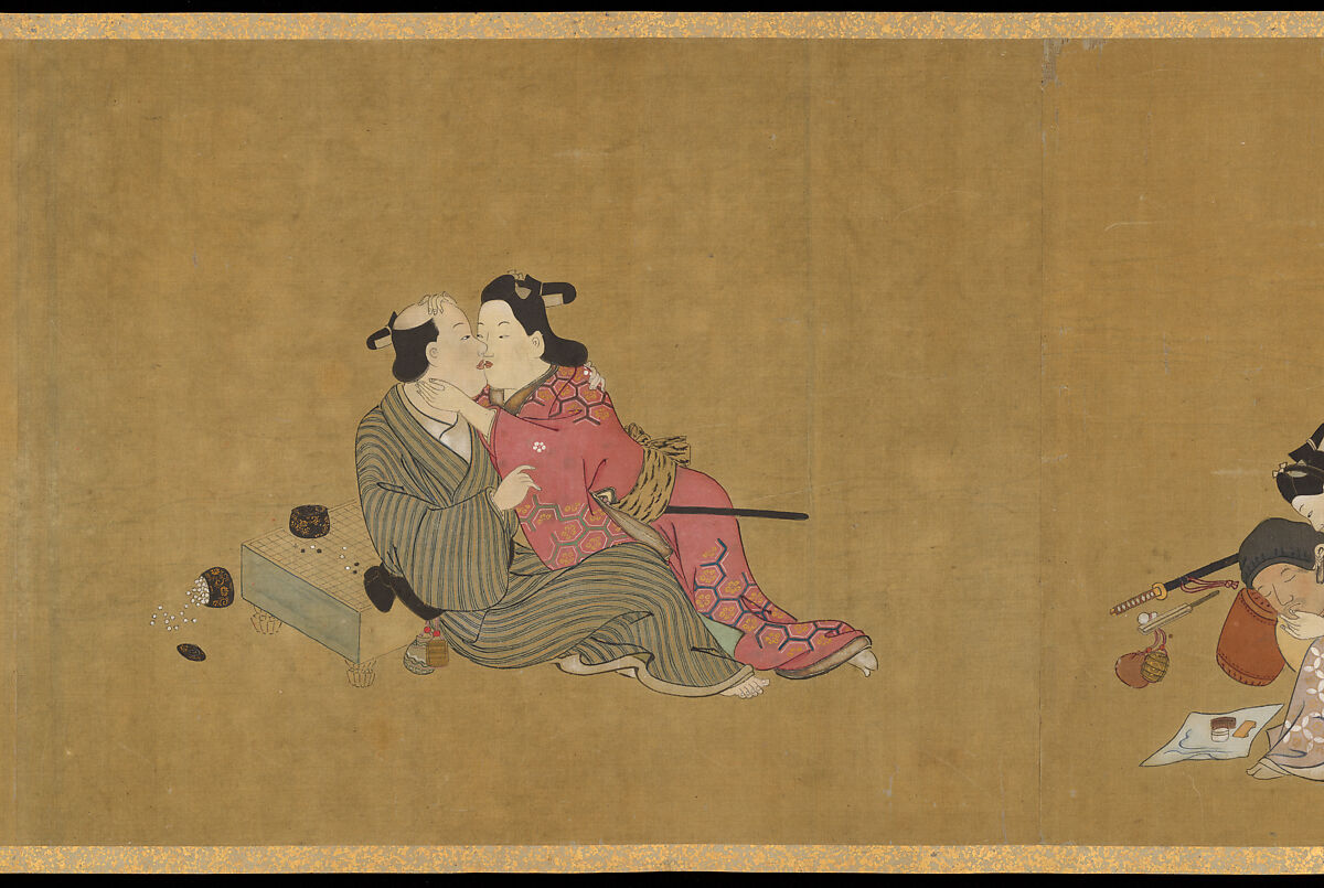 Handscroll of Ten Homoerotic (Nanshoku) Scenes, Miyagawa Chōshun 宮川長春 (Japanese, 1683–1753), Handscroll; ink and colors on silk, Japan