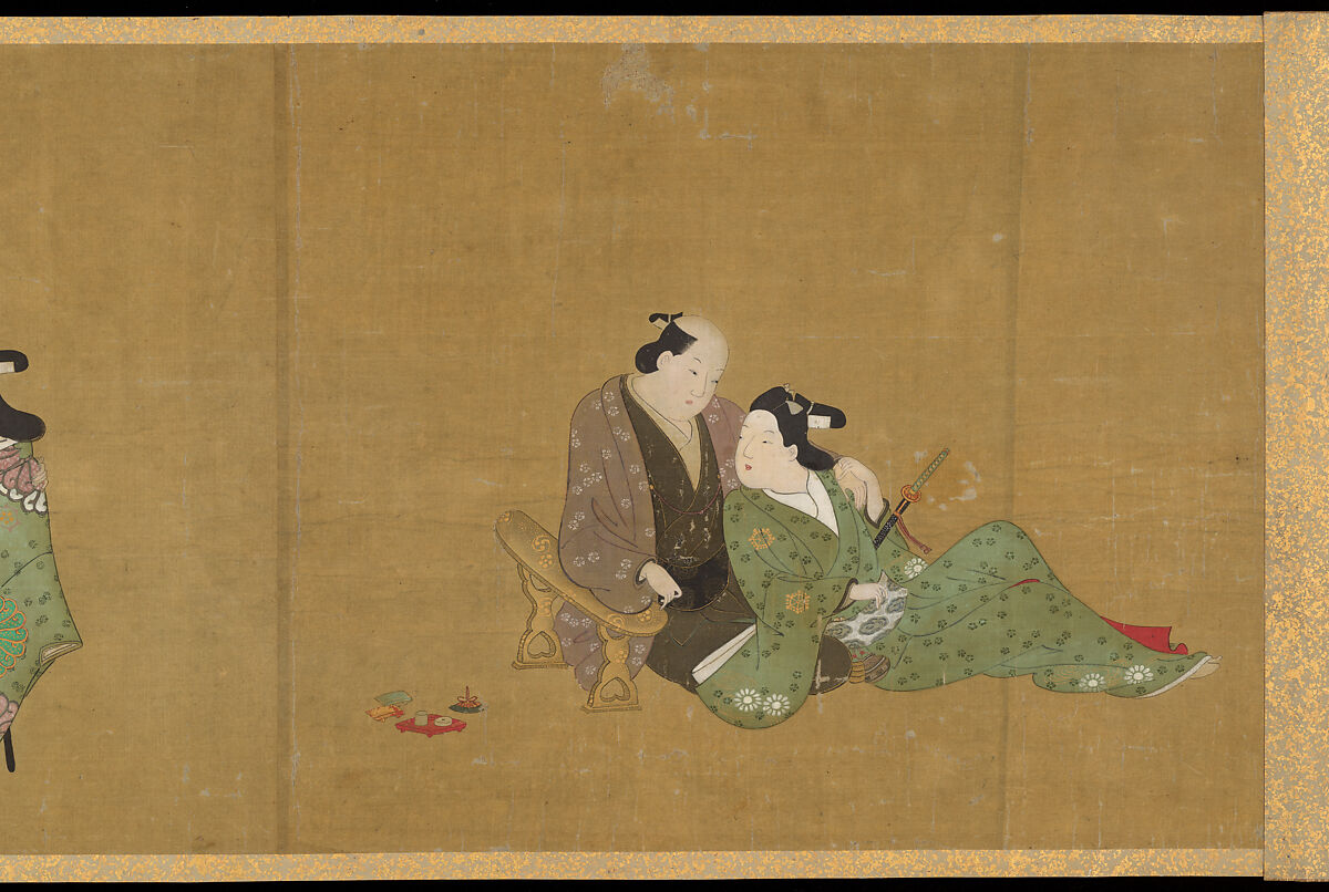 Handscroll of Ten Homoerotic (Nanshoku) Scenes, Miyagawa Chōshun 宮川長春 (Japanese, 1683–1753), Handscroll; ink and colors on silk, Japan 