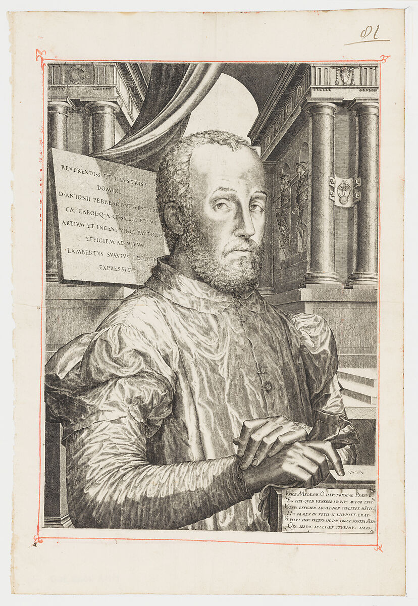 Antoine Perrenot de Granvelle, Lambert Suavius (Netherlandish, ca. 1510–by 1576), Engraving, with touches of gray wash 