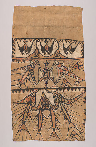 Painted Bark Cloth Panel (Maro), Bark cloth, pigments, Lake Sentani or Humboldt Bay, New Guinea 