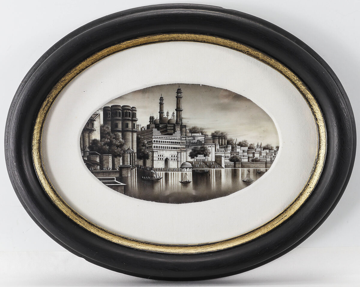 Painting of Alamgir Mosque, Unknown, Ink on ivory