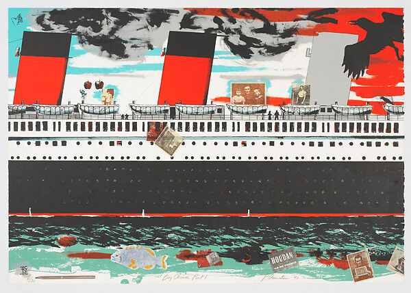 The Big Cheese, Philip Orenstein (American, born France, Paris 1938), Triptych consisting of a six-color lithograph, five-color lithograph, and five-color lithograph and decals adhered with Rhoplex-N580 adhesive, printed on White Arches, Kitikata, Hosho paper