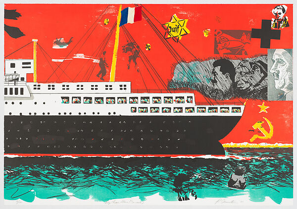 The Big Cheese, Philip Orenstein (American, born France, Paris 1938), Triptych consisting of a six-color lithograph, five-color lithograph, and five-color lithograph and decals adhered with Rhoplex-N580 adhesive, printed on White Arches, Kitikata, Hosho paper