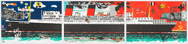 The Big Cheese, Philip Orenstein (American, born France, Paris 1938), Triptych consisting of a six-color lithograph, five-color lithograph, and five-color lithograph and decals adhered with Rhoplex-N580 adhesive, printed on White Arches, Kitikata, Hosho paper