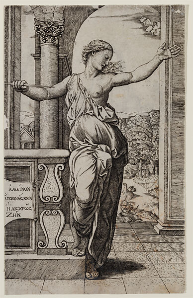 The Death of Lucretia, Marcantonio Raimondi  Italian, Engraving