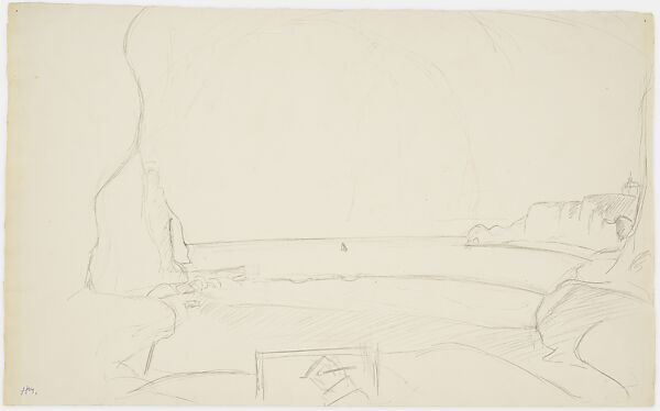 Cliff and Sea (Falaise et mer), Henri Matisse  French, Crayon on paper