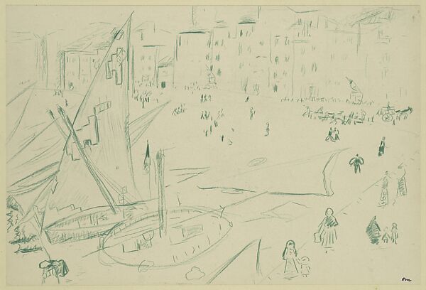 View of Port (Vue de Port), Henri Matisse (French, Le Cateau-Cambrésis 1869–1954 Nice), Green crayon on paper 
