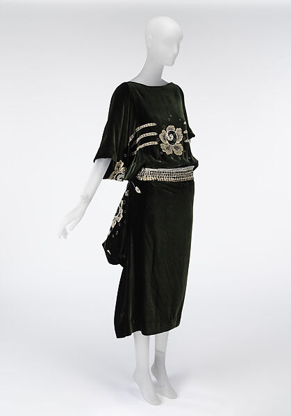 Dress, Madeleine &amp; Madeleine (French, 1919–1924/26), silk, glass, French