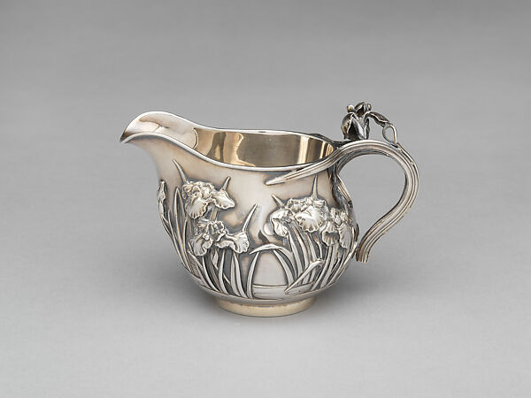 Five-piece silver tea and coffee service with iris patterns, Silver, Japan