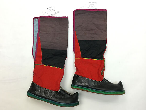 Boots, Leather, cotton, Tibet