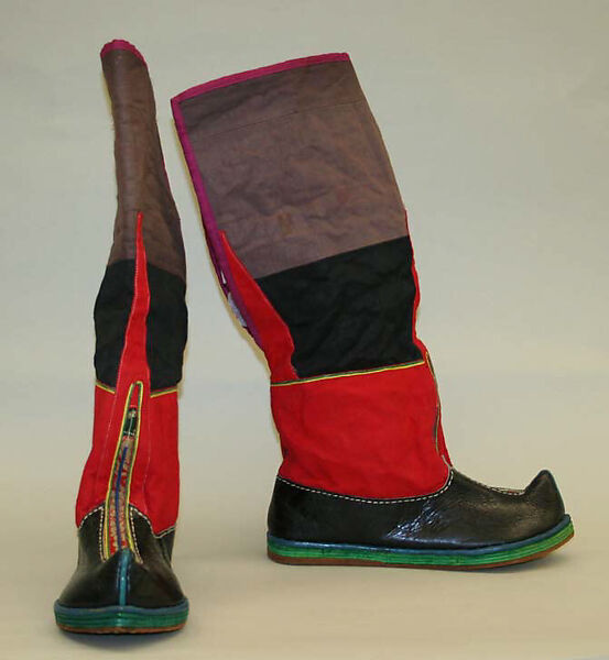 Boots, Leather, cotton, Tibet 
