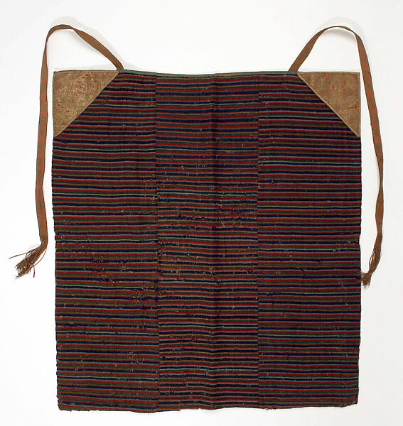 Ensemble, (a–c, e, f) silk, cotton, wool
(d) cotton, wool, clay, Tibet