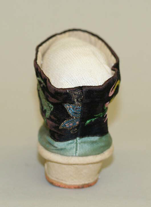 Shoes, silk, bast fiber, metal, Chinese (Han)