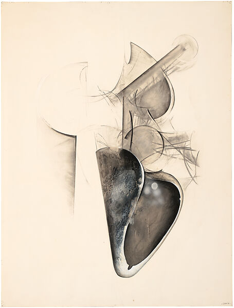 Untitled (Shoetree series), Jay DeFeo (American, Hanover, New Hampshire 1929–1989 Oakland, California), Graphite, charcoal and acrylic on paper, selectively varnished 