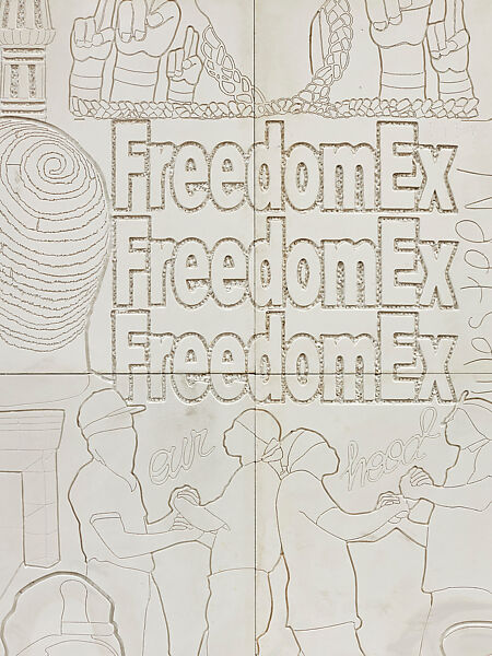 FreedomEx, Lauren Halsey (American, born Los Angeles, California, 1987), Gypsum on wood