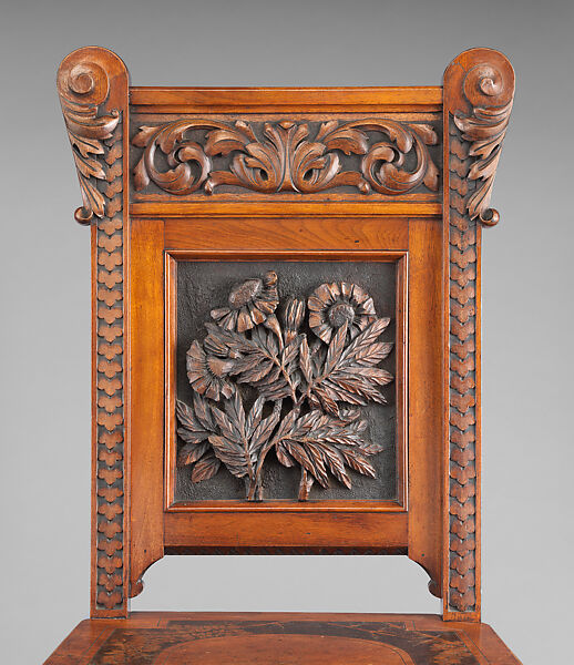 Chair, Possibly made by John Mowat (1840-1917), Walnut; brass casters, American