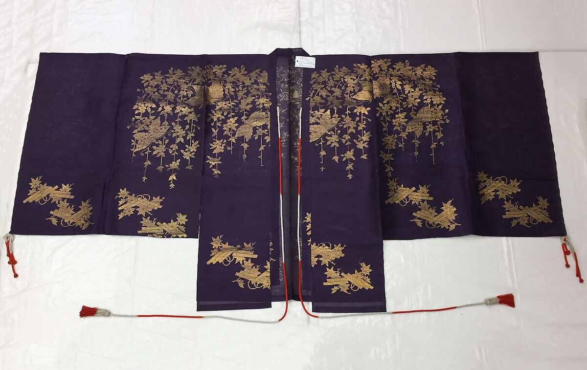 Theatrical costume, (e, f) cotton
(g) paper, Japan