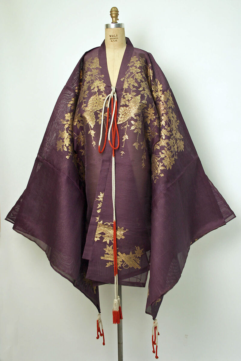 Theatrical costume, (e, f) cotton
(g) paper, Japan 