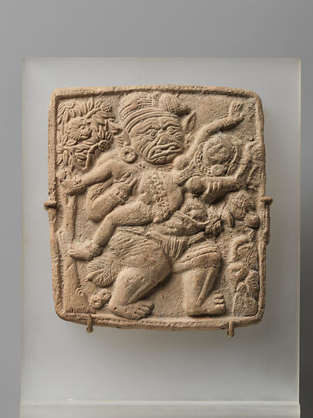 Yaksha abducting a woman, Clay, India, Gangetic region, probably Kaushambi, Uttar Pradesh