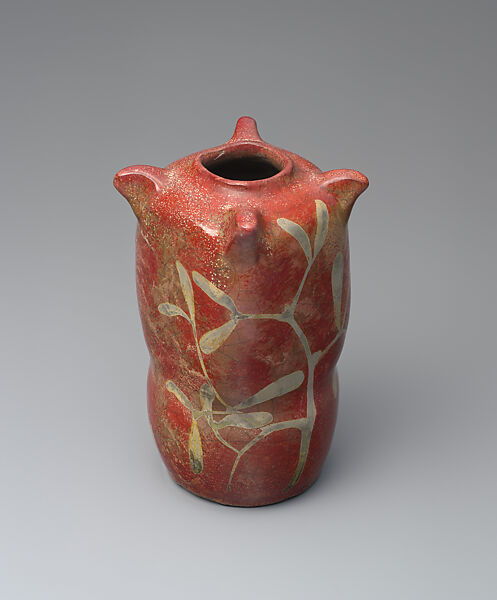 Vase with mistletoe, Desmant (French), Glazed earthenware, French