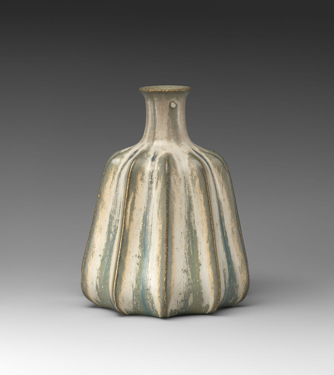 Ribbed vase, Atelier de Glatigny (French, 1897–1902), Glazed porcelain, French, Versailles (Glatigny)