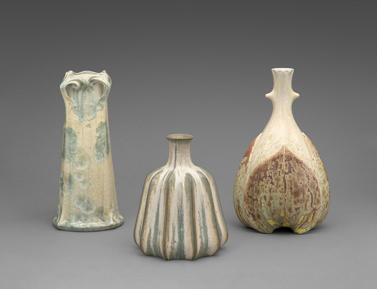 Ribbed vase, Atelier de Glatigny (French, 1897–1902), Glazed porcelain, French, Versailles (Glatigny)