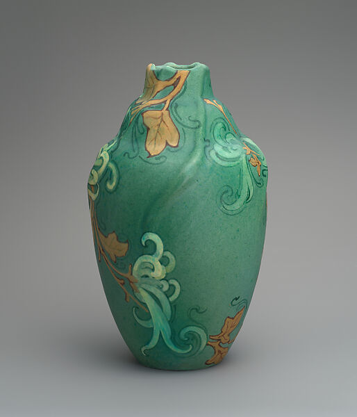 Vase with spider chrysanthemums, Emile Decoeur (French, 1876–1953), Glazed stoneware, French
