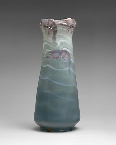 Vase with shrimps, probably Karl Johan Lindström (Swedish, Östergötland 1801–after 1846 Naples), Glazed porcelain, Swedish, Lidköping 