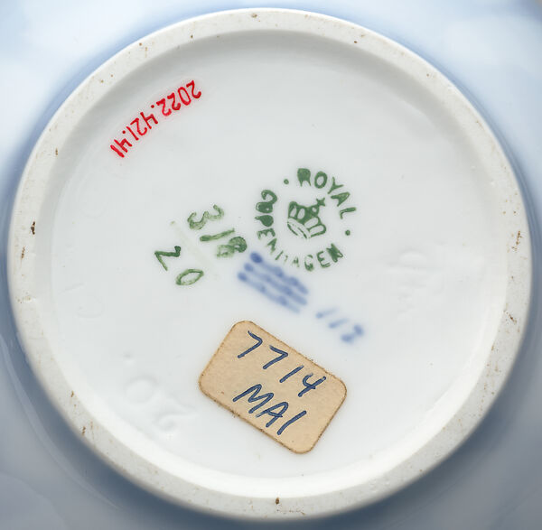 Vase with beetles, Royal Copenhagen (Danish, 1775–present), Glazed porcelain, Danish, Copenhagen