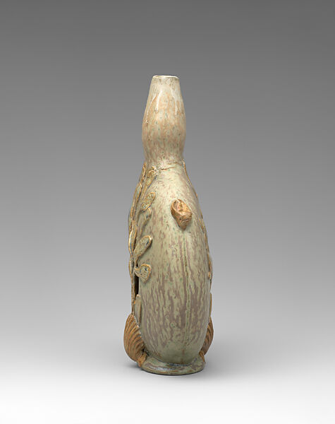 Vase with seaweed, Emile Belet (French, 1840–1904), Glazed stoneware, French, Sèvres