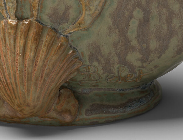 Vase with seaweed, Emile Belet (French, 1840–1904), Glazed stoneware, French, Sèvres