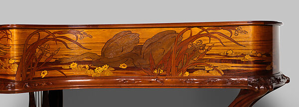La Mort du Cygne Grand Piano, Louis Majorelle (French, Toul 1859–1926 Nancy), Mahogany, carved and inlaid with fruitwood veneers; ivorine; gilt bronze, French