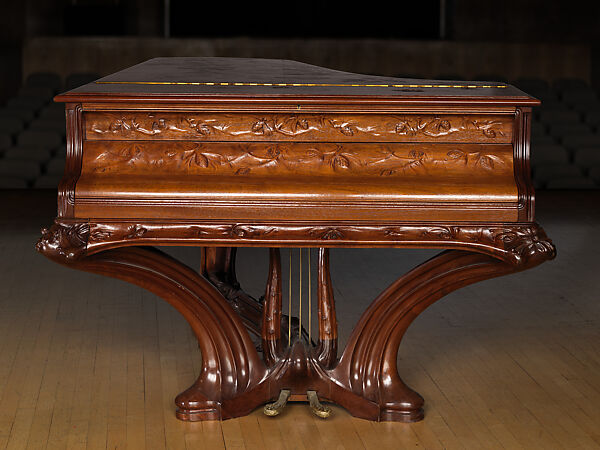 La Mort du Cygne Grand Piano, Louis Majorelle (French, Toul 1859–1926 Nancy), Mahogany, carved and inlaid with fruitwood veneers; ivorine; gilt bronze, French