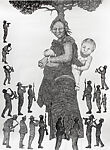 Generation Wish Yielding Trees and Atomic Tree 31, Joydeb Roaja  Bangladeshi, Ink on paper