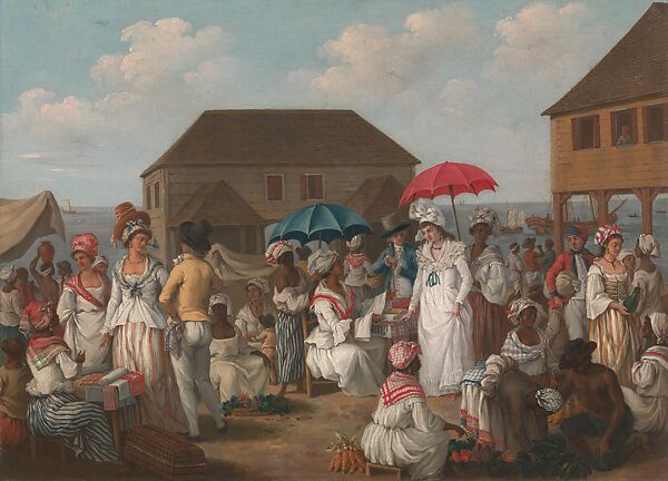 Linen Market, Dominica, Agostino Brunias (Italian, Rome ca. 1730–1796 Roseau, Dominica), Oil on canvas 