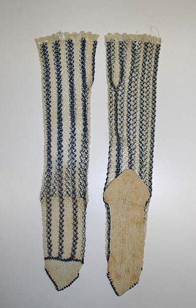 Stockings, Cotton; crocheted 